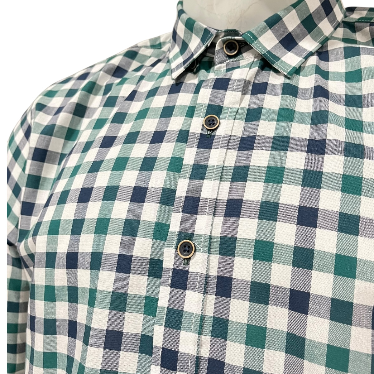 Foto 5 pulgar | Camisa Verde/marino Cuadros Para Caballero Zarevich Collection