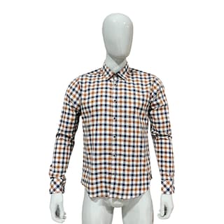 Foto 2 | Camisa Cafe/marino Cuadros Para Caballero Zarevich Collection
