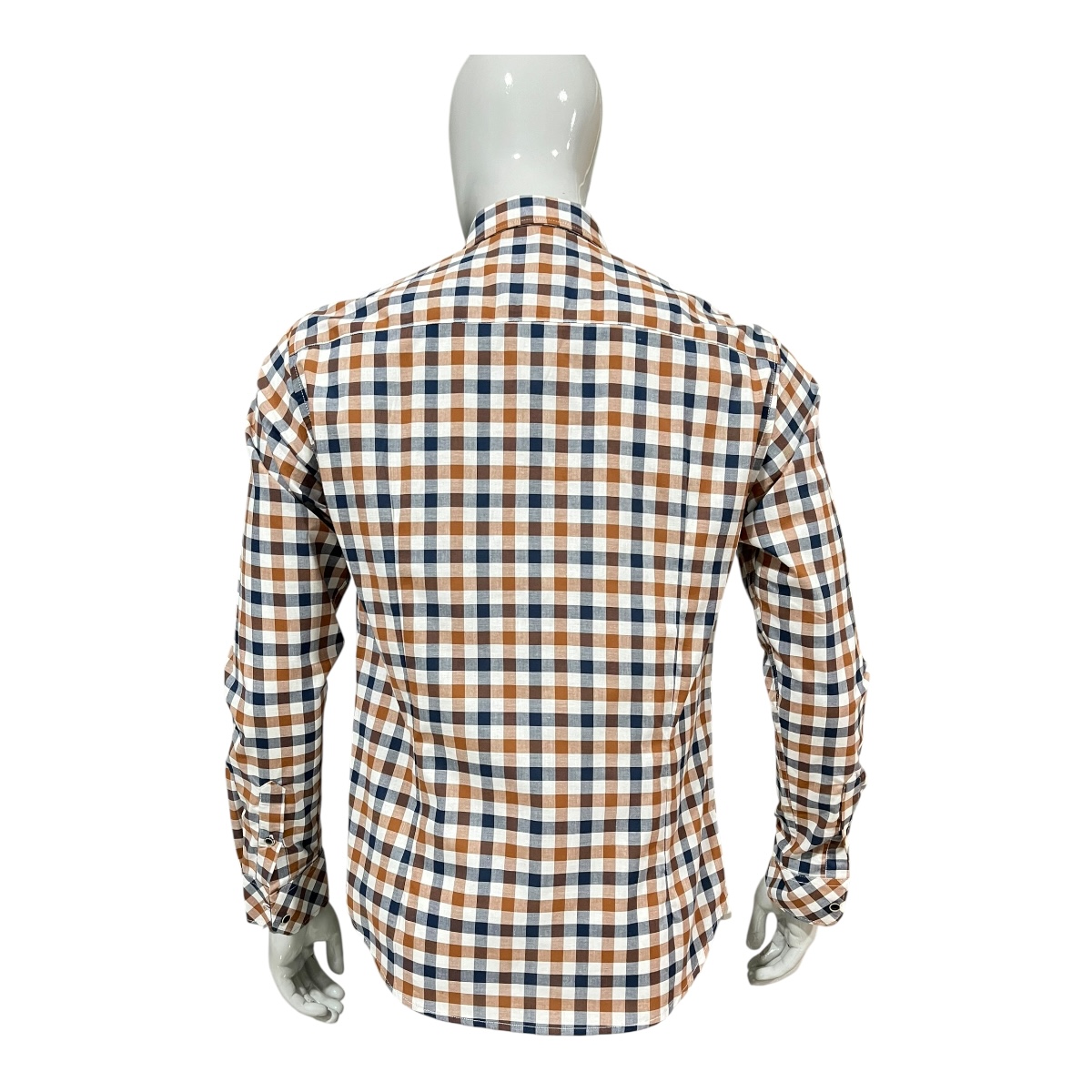Foto 6 pulgar | Camisa Cafe/marino Cuadros Para Caballero Zarevich Collection