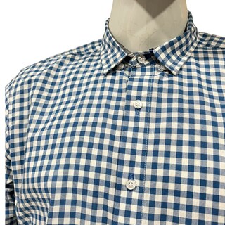 Foto 3 | Camisa Azul Rey/blanco Cuadros Para Caballero Zarevich Collection