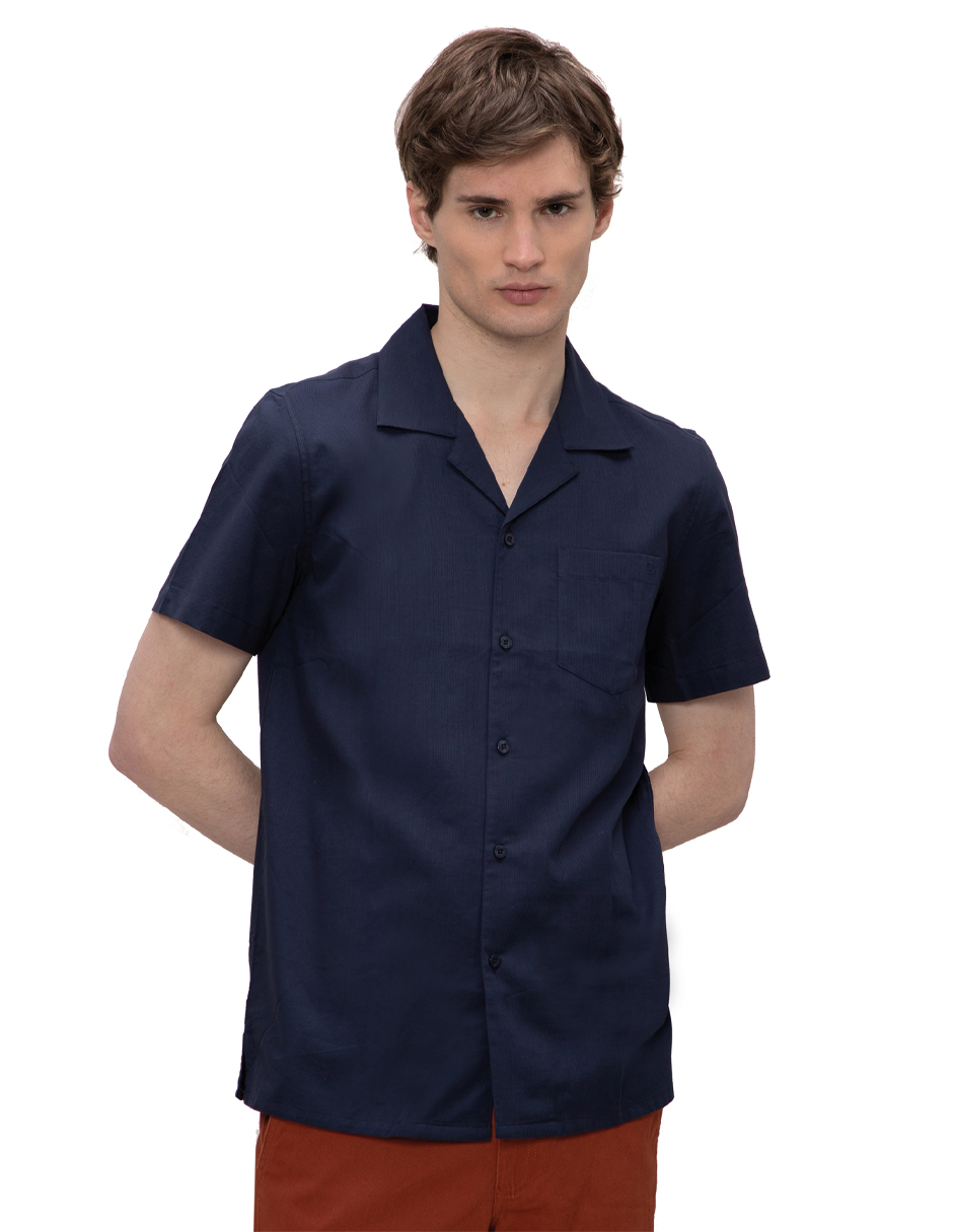 Foto 1 | Camisa Confort Fit de Manga Corta Generra 218108 color Azul
