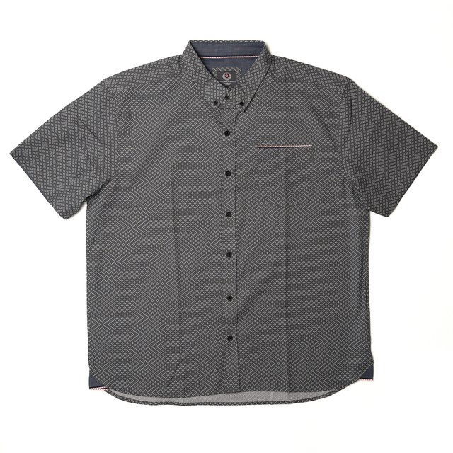 Camisa Manga Corta Gris Estampada para Caballero, 100% Algodón