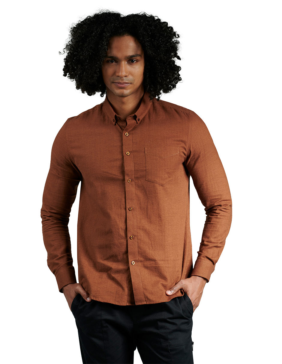 Camisa Confort Fit Generra 228200 color Café