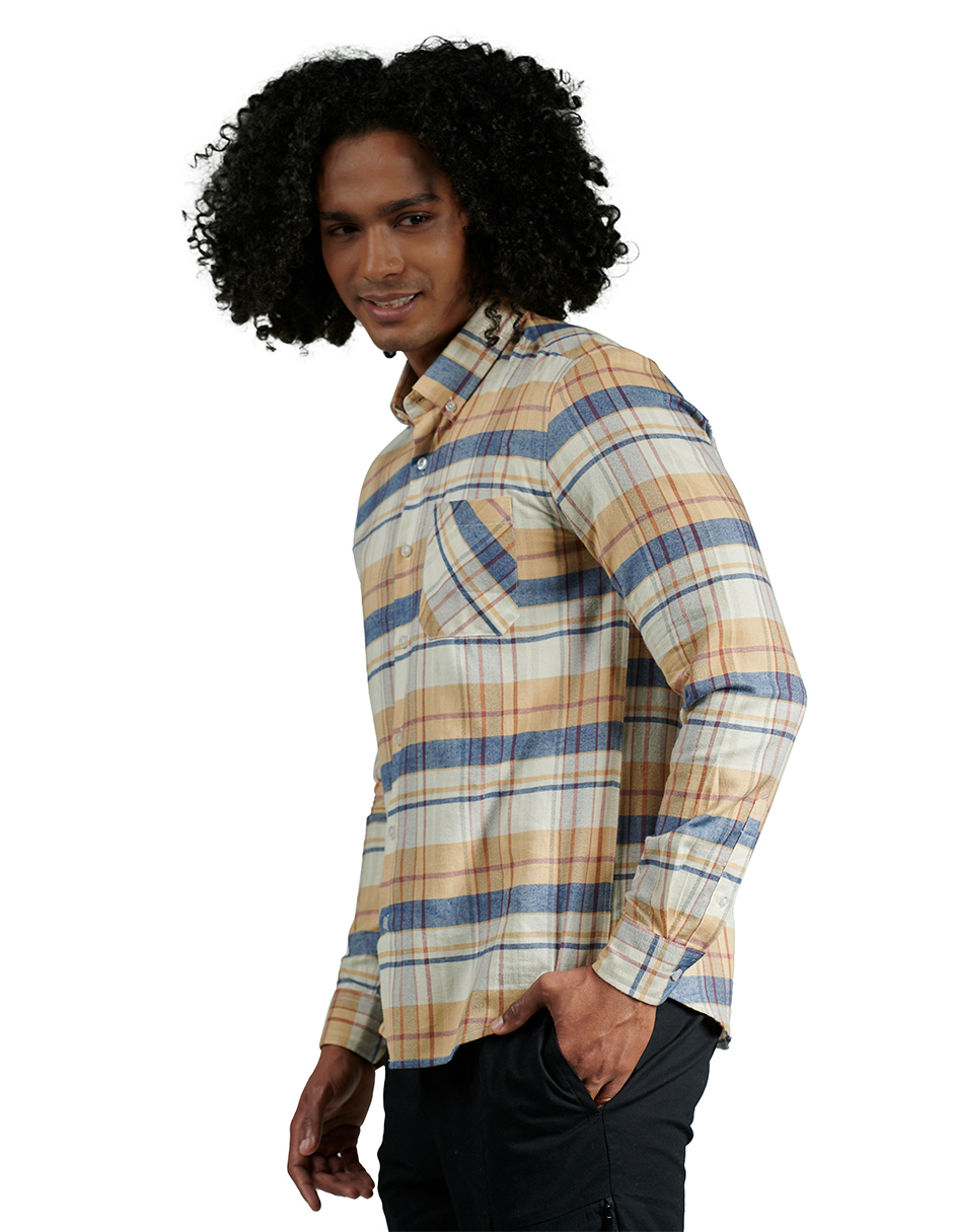 Foto 4 pulgar | Camisa Regular Fit con Cuello Abotonado 228204 color Beige