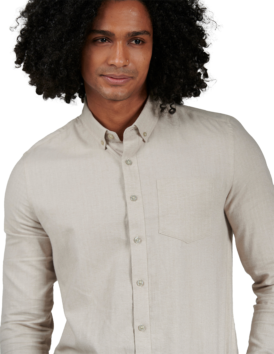 Foto 4 pulgar | Camisa Comfort Fit Generra 228200 color Beige