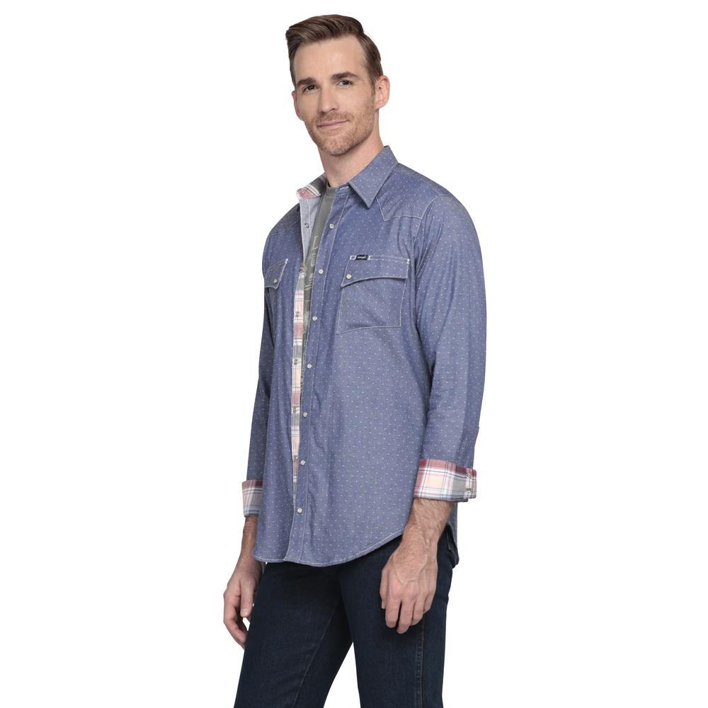 Foto 3 pulgar | Camisa Vaquera Wrangler REH Retro color Azul W01 Hombre