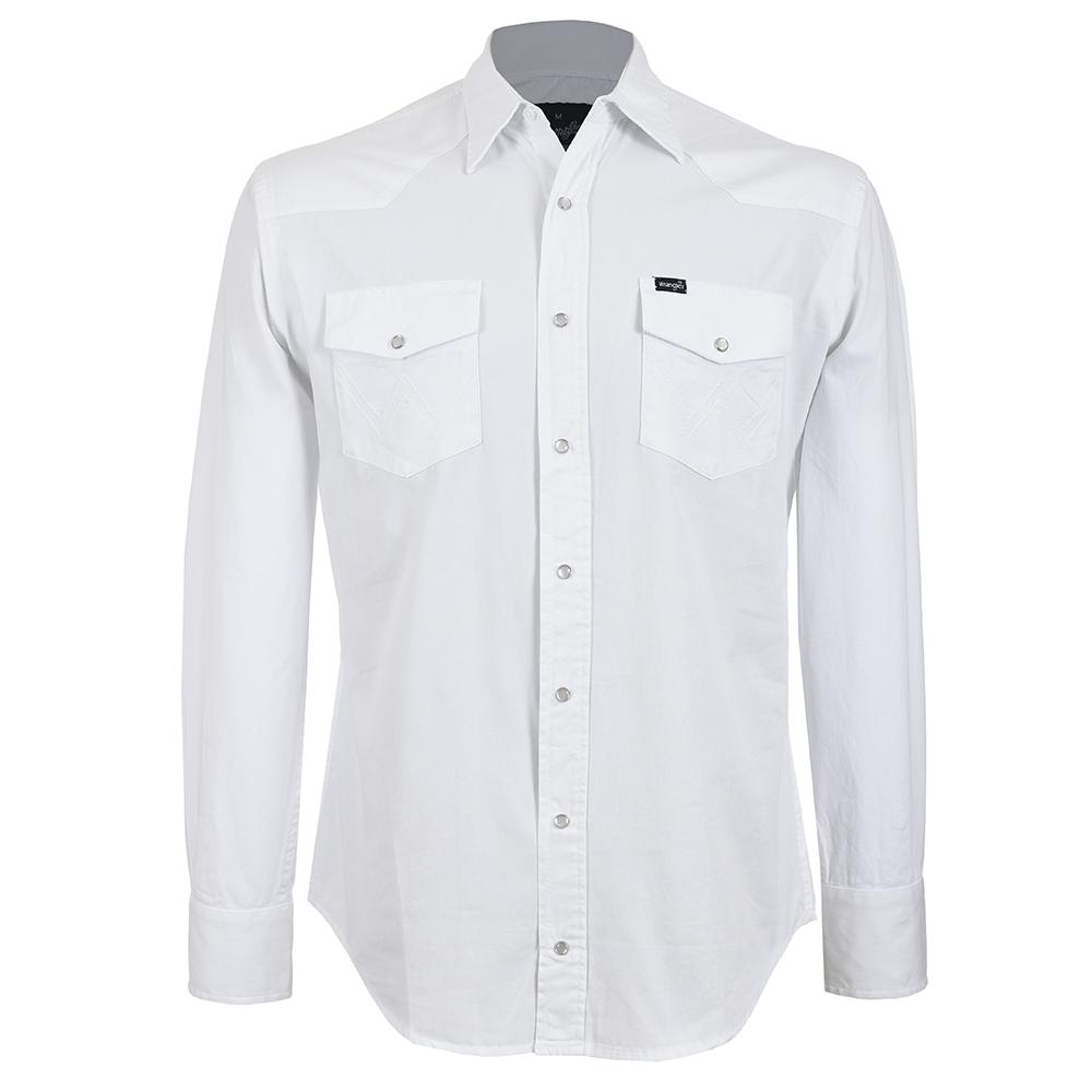 Camisa Vaquera Wrangler color Blanco Manga Larga 110 para Hombre