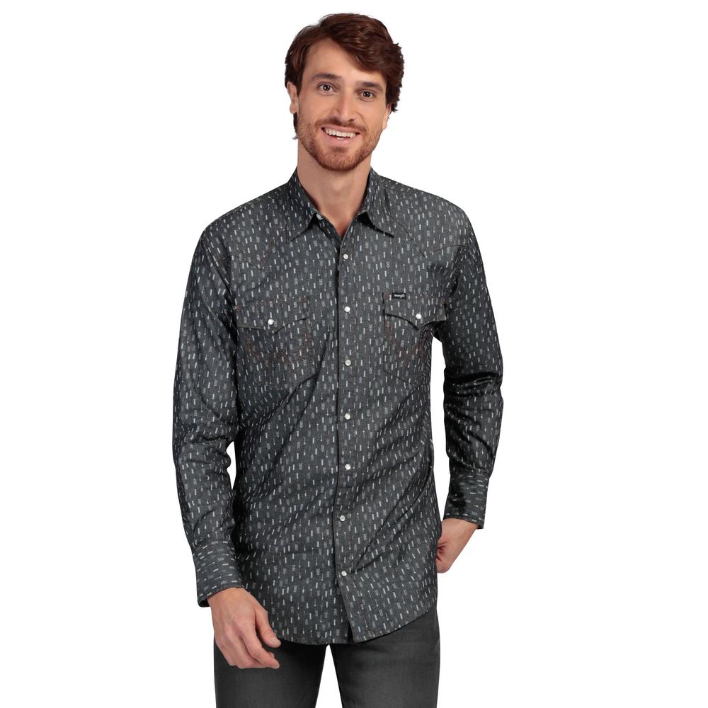 Camisa Regular Fit Manga Larga Wrangler Hombre 780 Color Azul