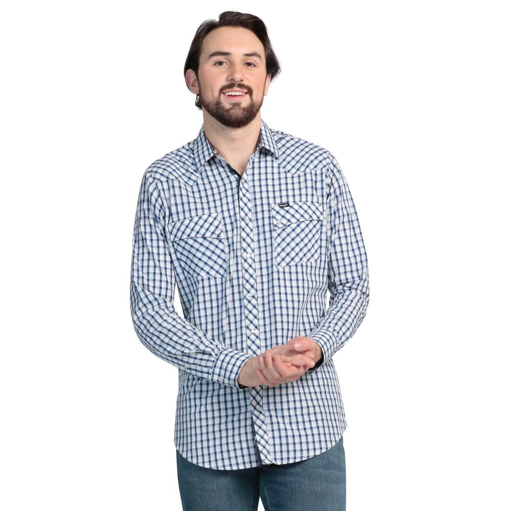 Camisa Moderna Manga Larga Wrangler Hombre 901 color Azul