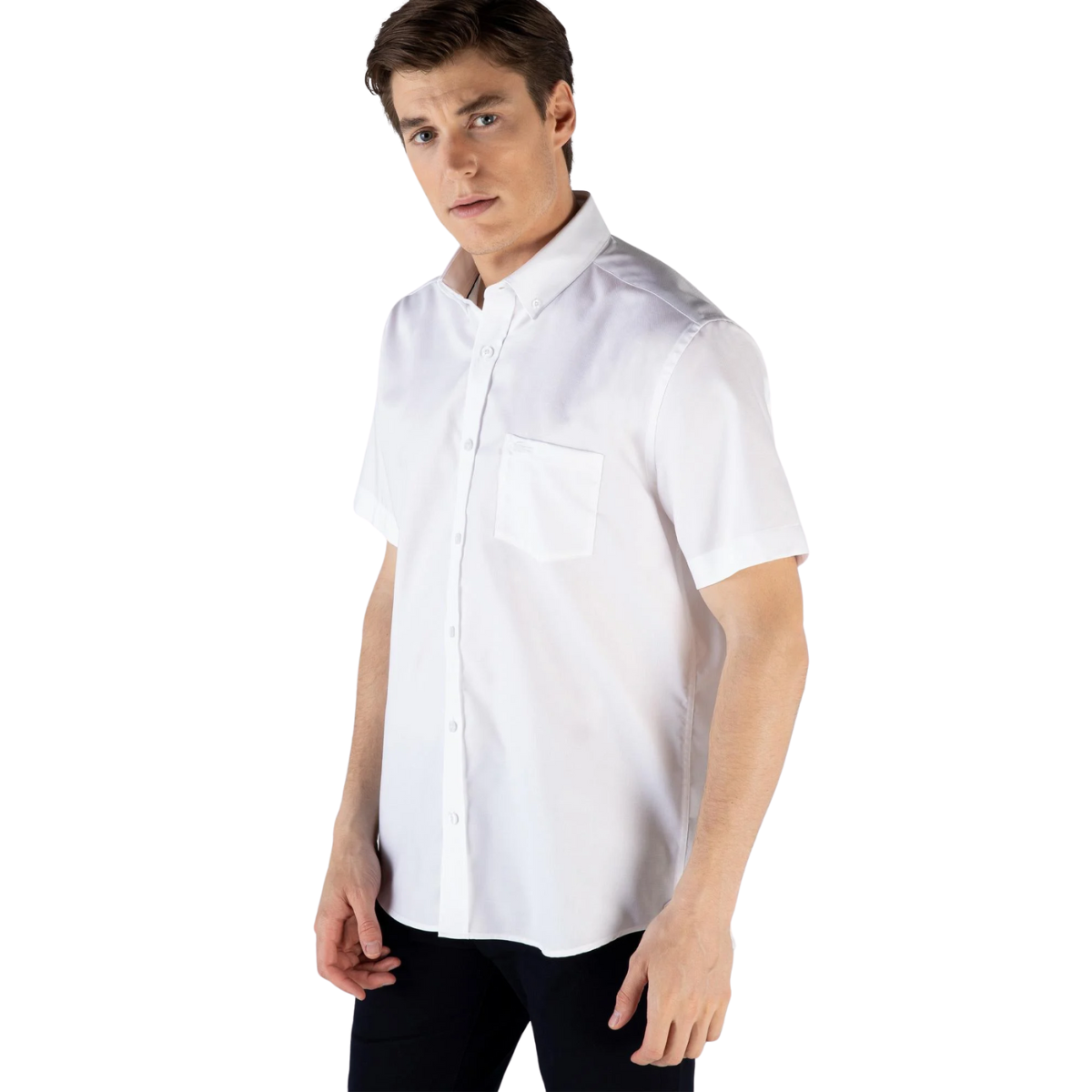 Foto 4 pulgar | Camisa de Hombre Lacoste S-O_04136 color Blanco Regular Fit Mini Piqué