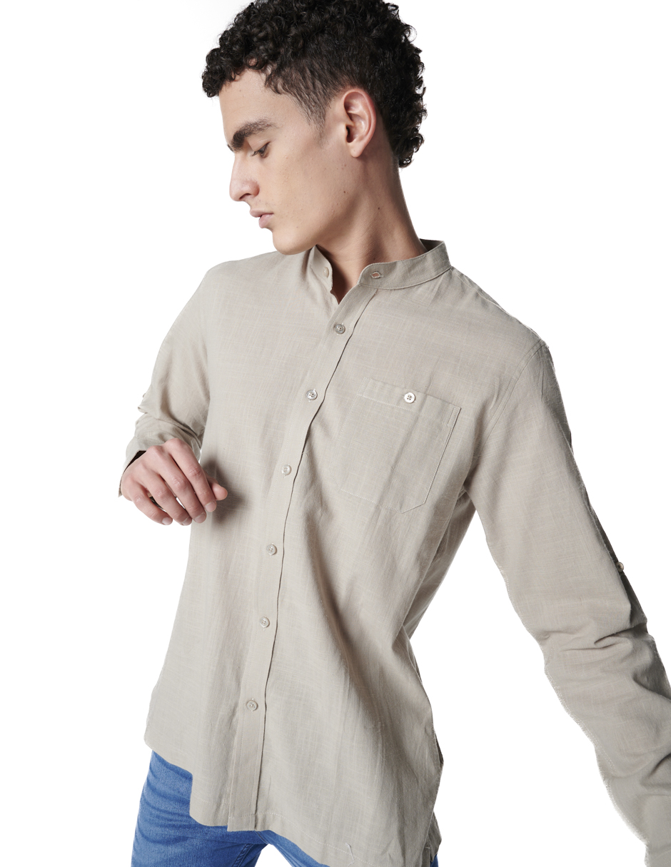 Foto 4 pulgar | Camisa para Hombre Generra 318202 color Beige