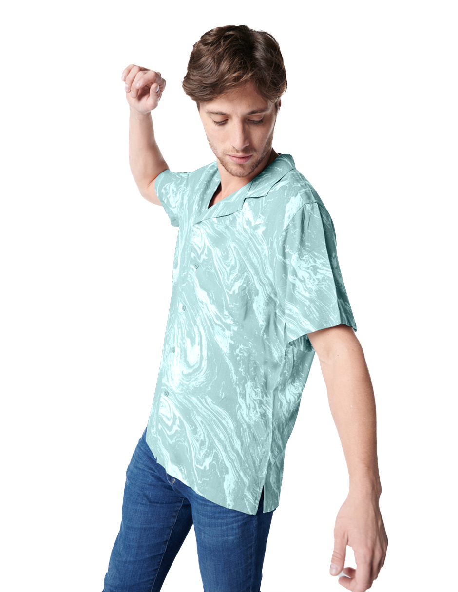 Foto 4 pulgar | Camisa GENERRA 318100 color Verde Manga Corta para Hombre