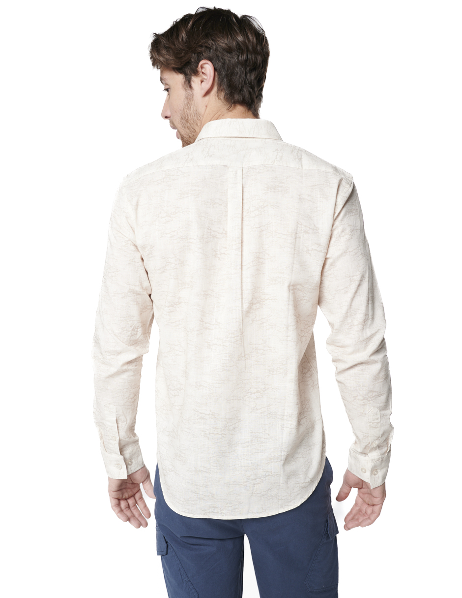 Foto 3 pulgar | Camisa Casual Para Hombre Generra 318203 color Beige