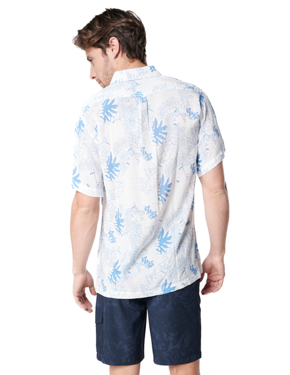 Foto 4 pulgar | Camisa Generra Manga Corta color Blanco para Hombre