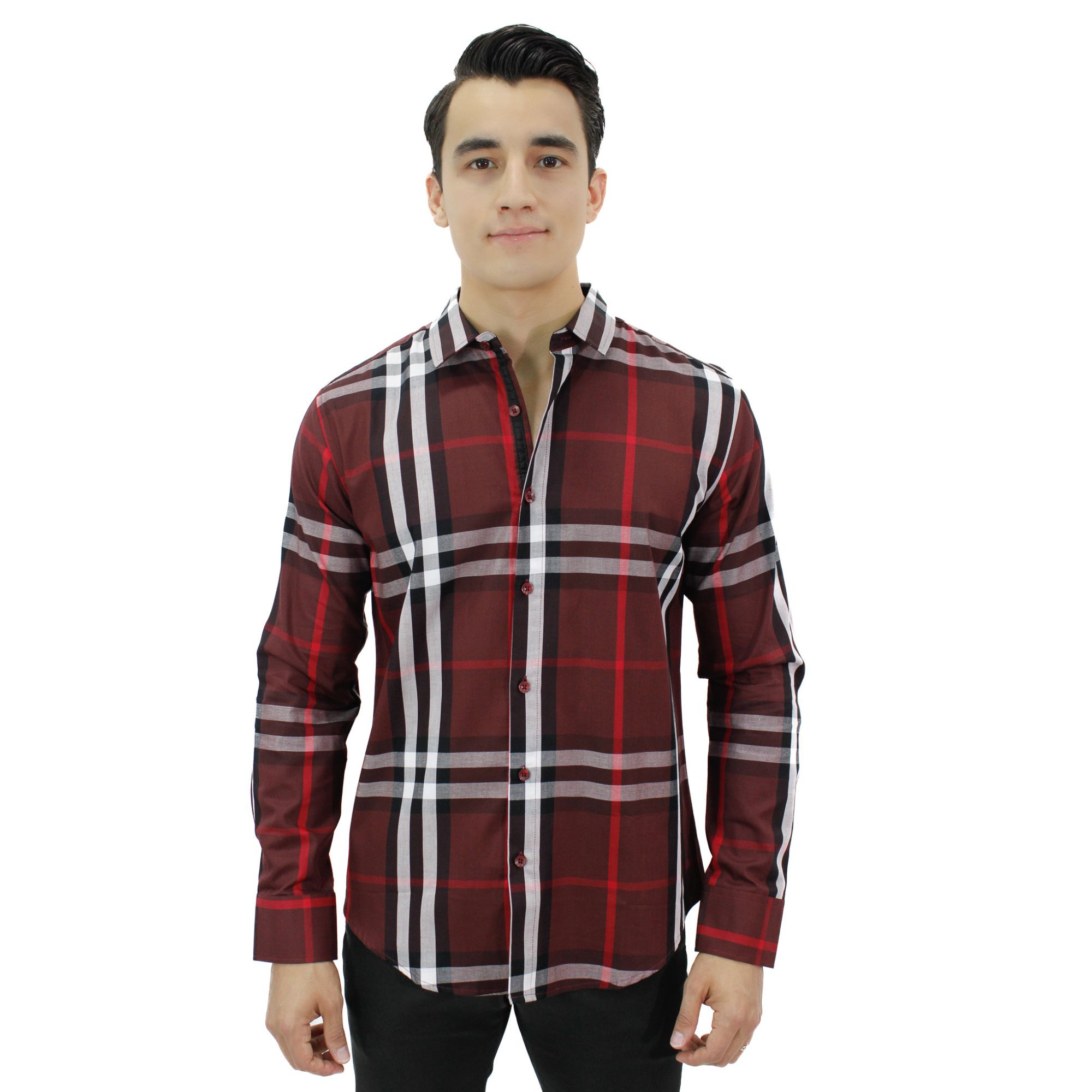 Foto 2 pulgar | Camisa Para Hombre Marca Ravalli Color Vino Msh-680-36