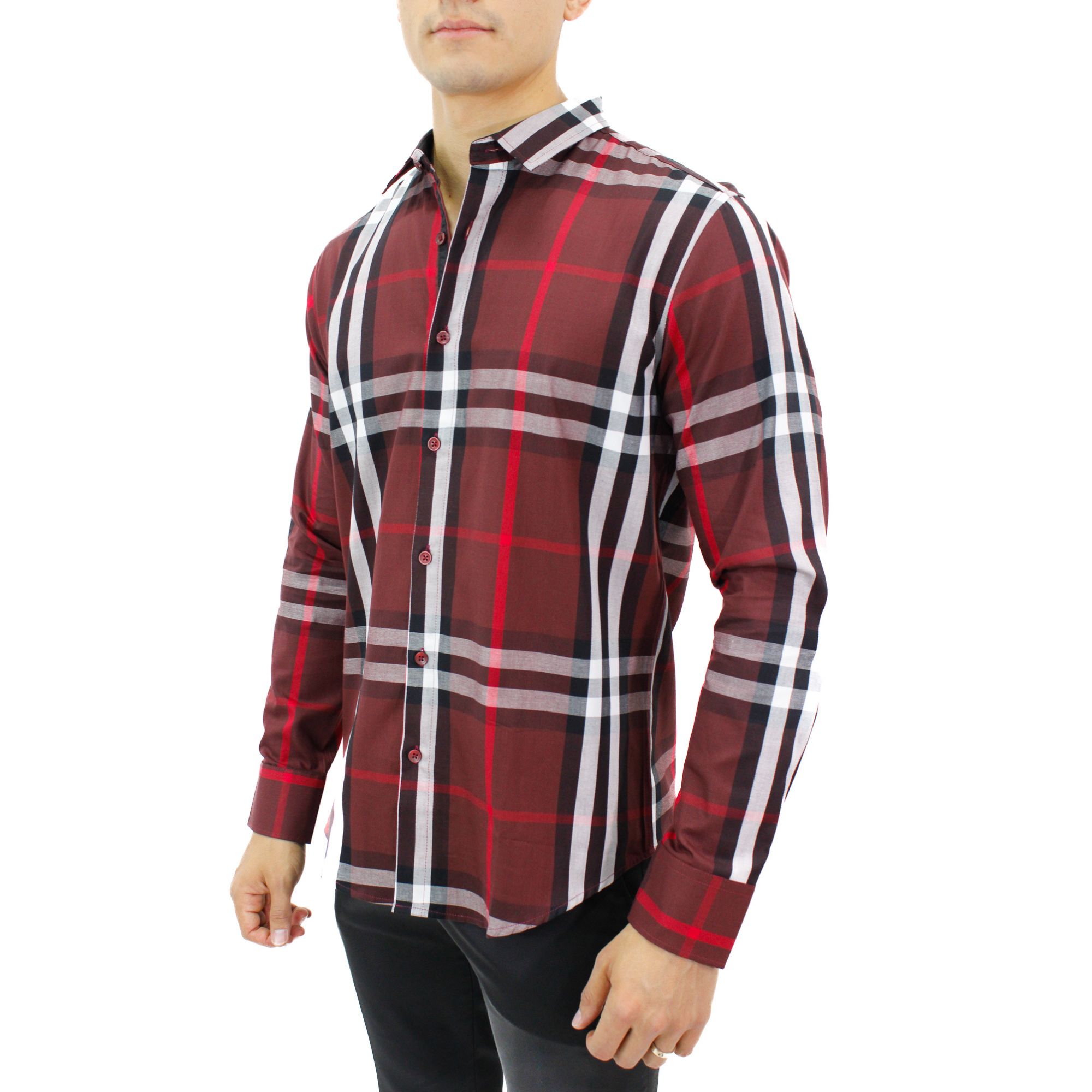 Foto 3 pulgar | Camisa Para Hombre Marca Ravalli Color Vino Msh-680-36