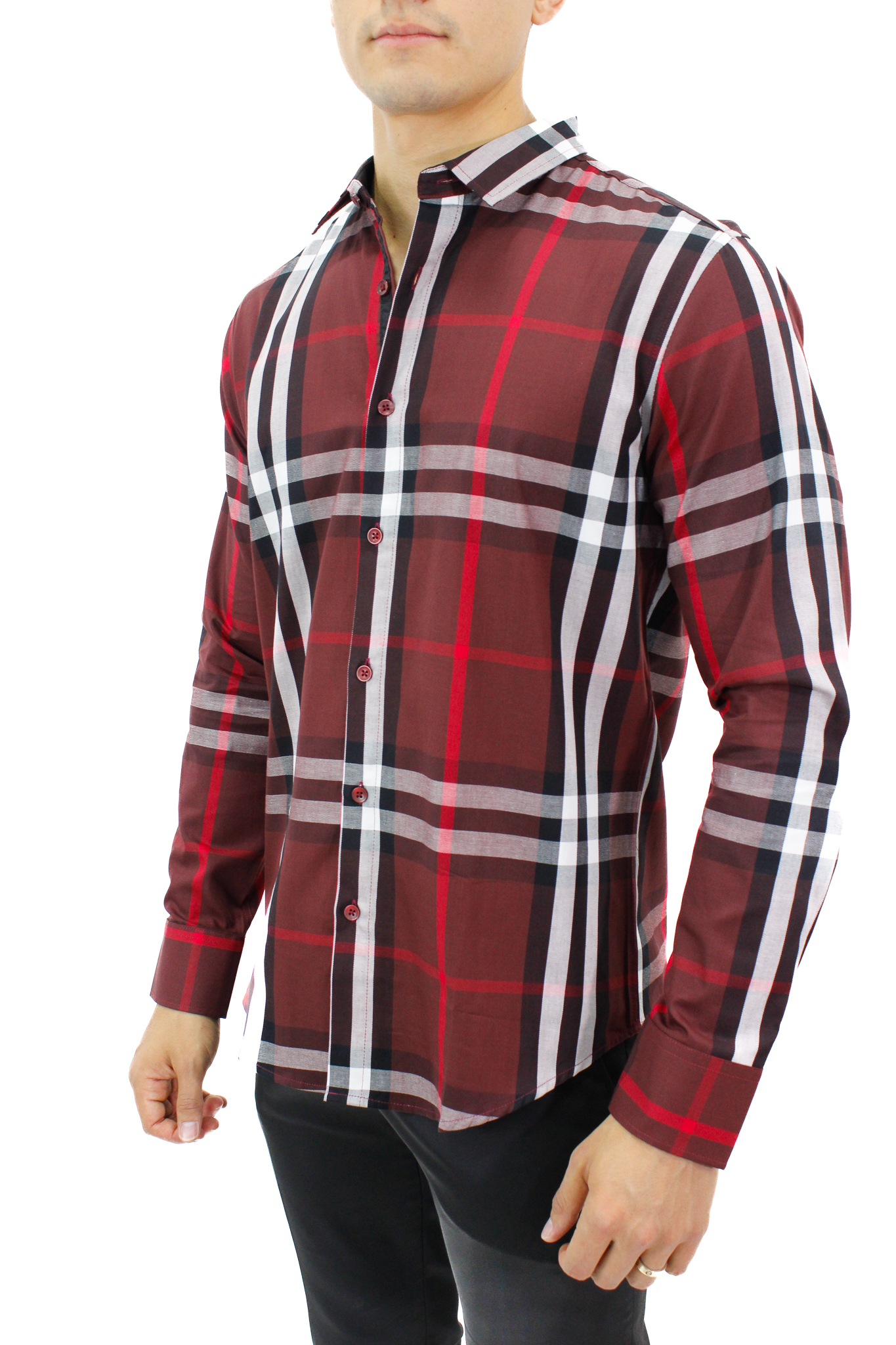 Foto 5 pulgar | Camisa Para Hombre Marca Ravalli Color Vino Msh-680-36