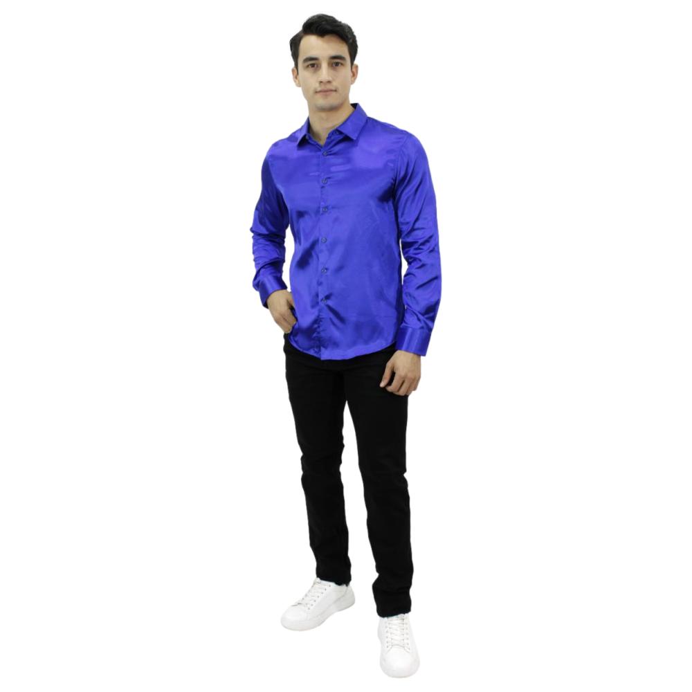 Foto 4 pulgar | Camisa Lisa Pavini Pvls-011-07 color Azul para Caballero