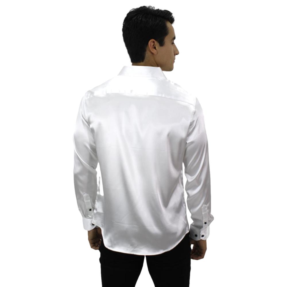 Foto 2 | Camisa de Caballero Lisas Brillosas Marca Pavini color Blanca Pvls-011-01