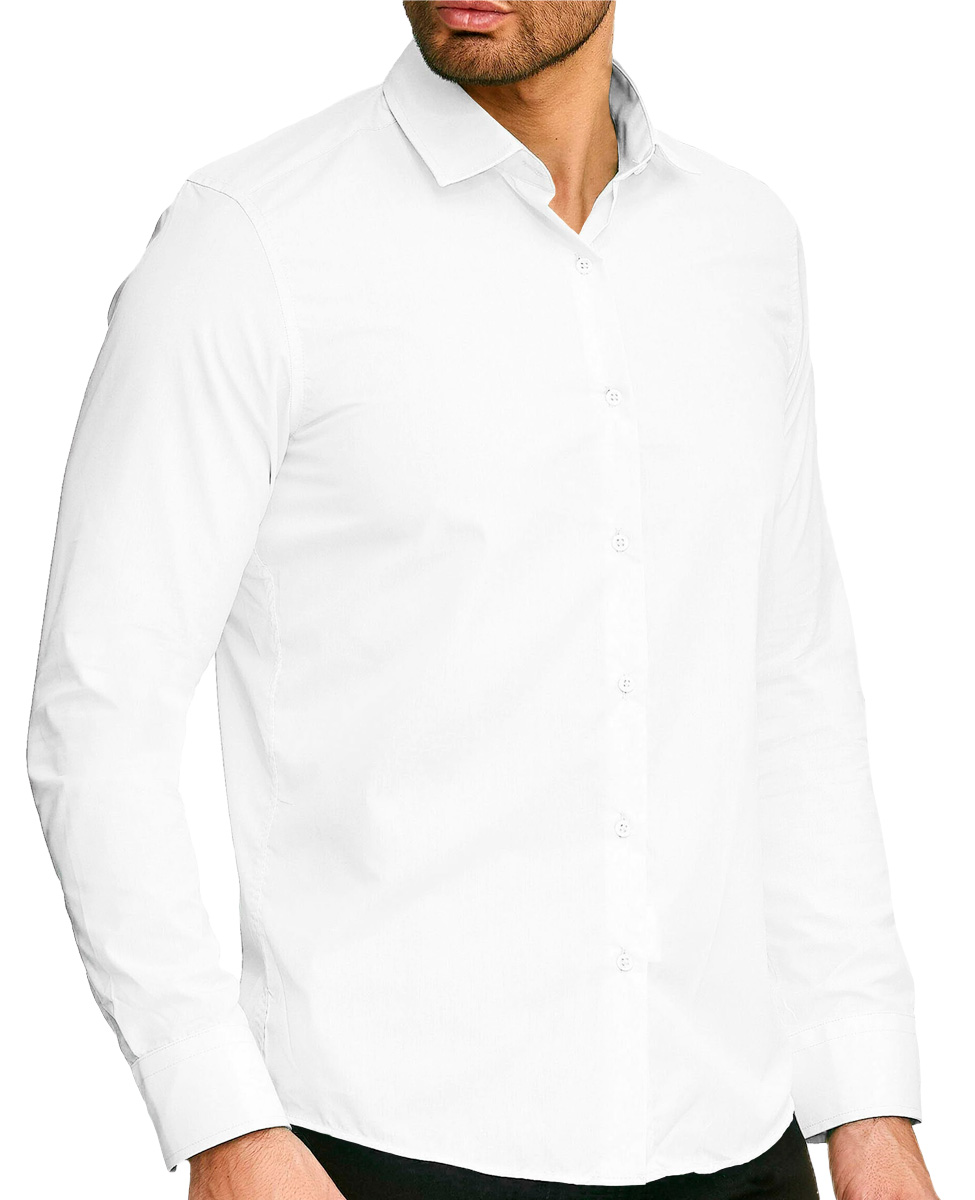 Foto 3 pulgar | Camisa Slim Fit Strech Shendy Vendy 254 color Blanco Calidad Formal Lisa