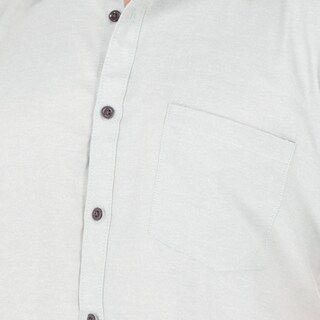 Foto 5 | Camisa Manga Corta Gris Cuello Americano Slim Fit