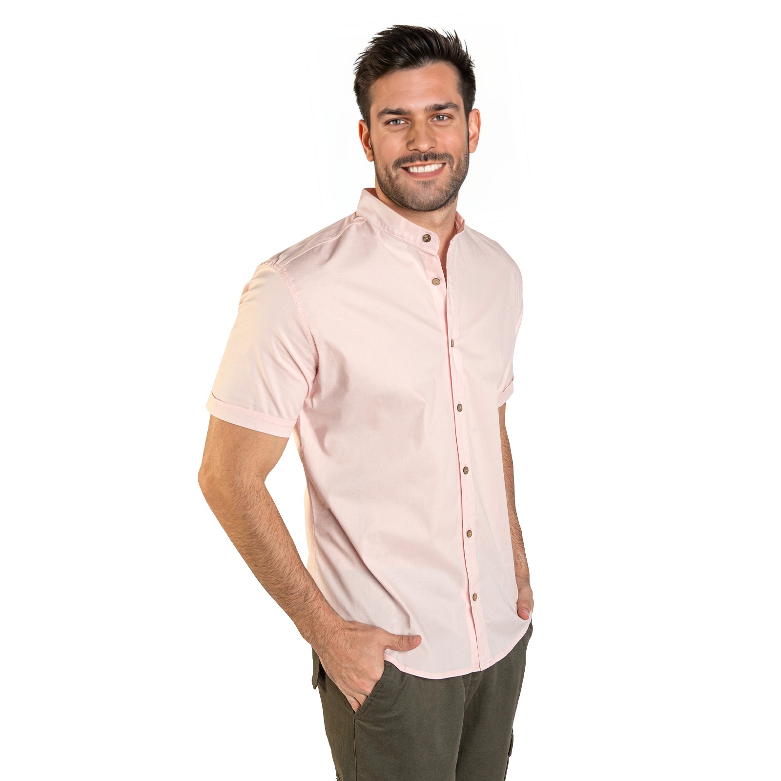 Foto 6 pulgar | Camisa Manga Corta Cuello Mao Chb Chili Beans Clothing Co. Bastretch Color Rosa