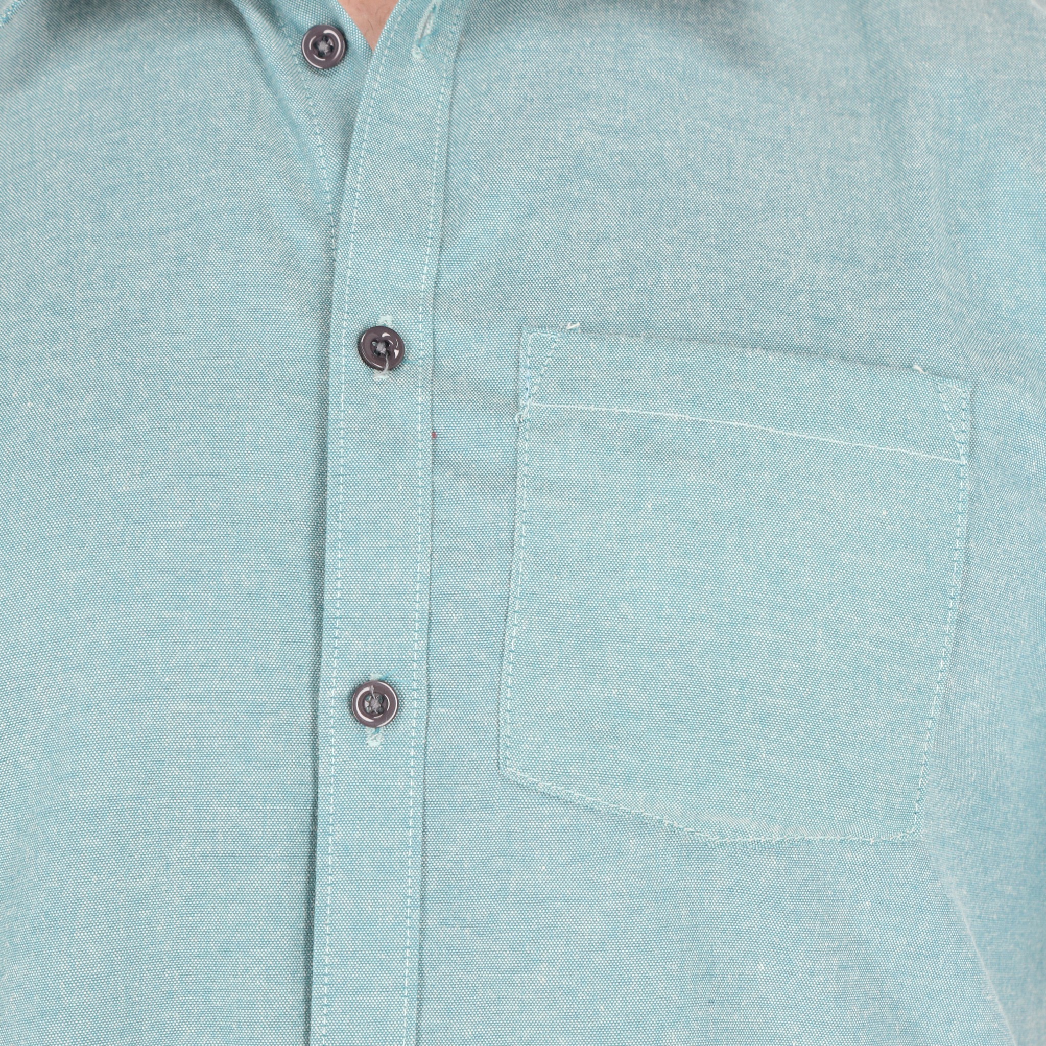 Foto 5 | Camisa Manga Corta Verde Slim Fit