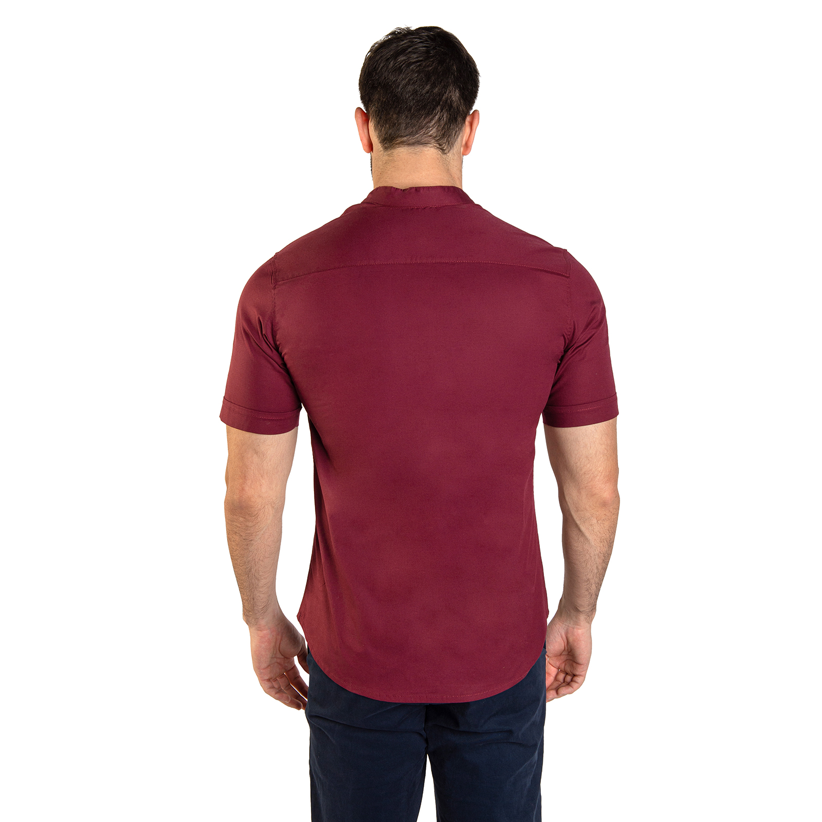 Foto 4 pulgar | Camisa Manga Corta Cuello Mao Chb Chili Beans Clothing Co. Bastretch Color Tinto