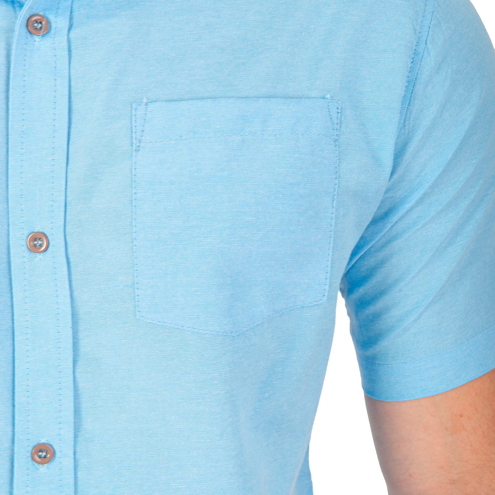 Foto 5 pulgar | Camisa Manga Corta Azul Claro Slim Fit Comoda