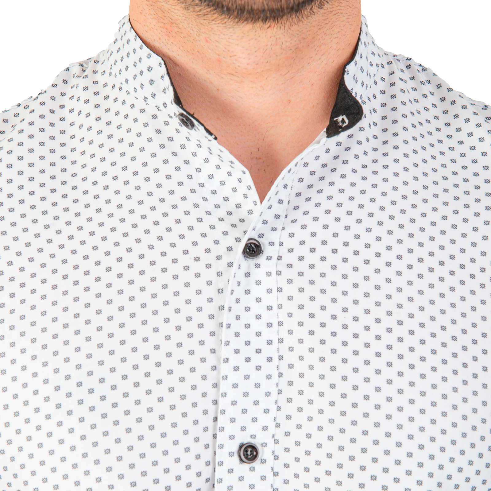 Foto 5 pulgar | Camisa Manga Corta Slim Fit color Blanco con Estampado