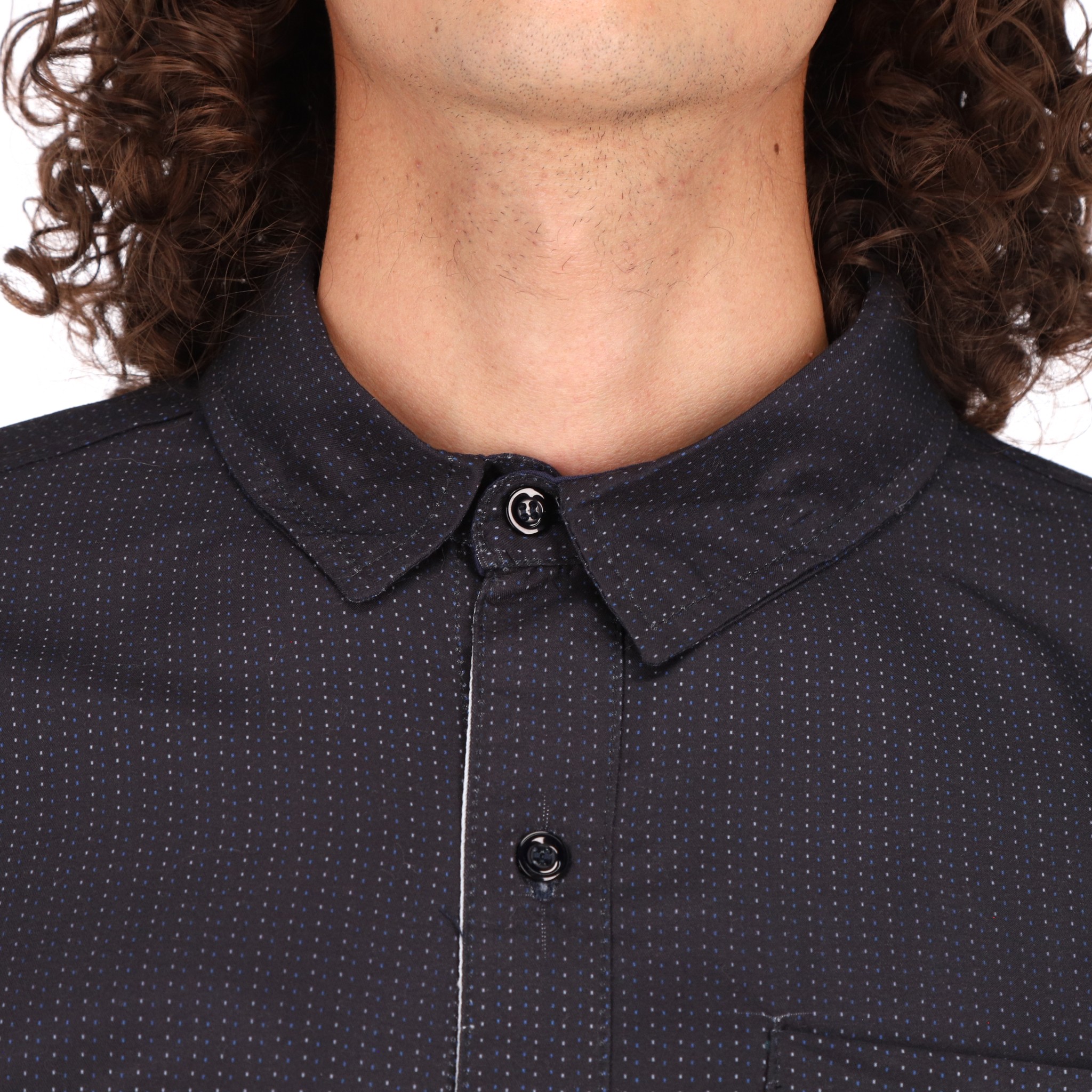 Foto 5 | Camisa CHB MC/STITCH color Azul Manga Corta Slim Fit Cómoda