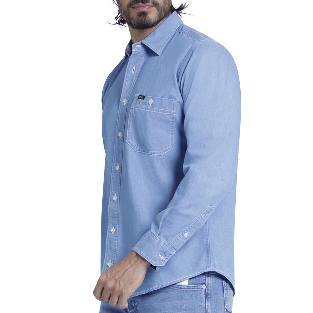 Foto 6 pulgar | Camisa Casual Lee Slim Fit Manga Larga color Azul para Hombre