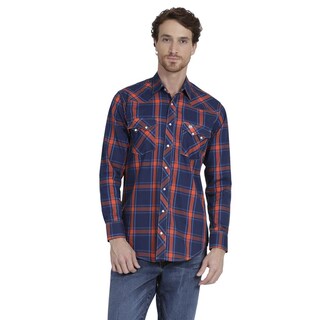 Foto 1 | Camisa Vaquera Wrangler Slim Fit Manga Larga 923 color Azul para Hombre