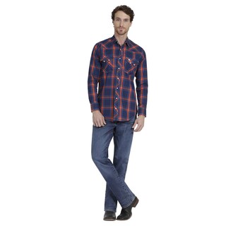 Foto 4 | Camisa Vaquera Wrangler Slim Fit Manga Larga 923 color Azul para Hombre