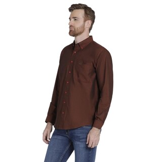 Foto 2 | Camisa Casual Lee Regular Fit Manga Larga 348 color Vino para Hombre