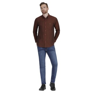 Foto 4 | Camisa Casual Lee Regular Fit Manga Larga 348 color Vino para Hombre