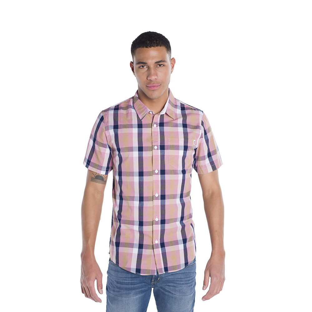 Camisa Oggi 2311304 color Rosa a Cuadros para Hombre