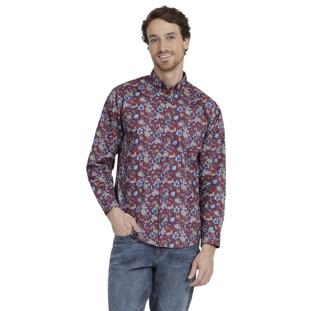 Foto 2 pulgar | Camisa Casual Lee Ultra Slim 360 color Vino para Hombre