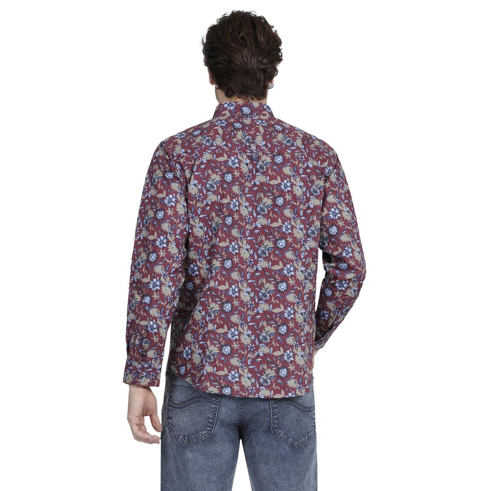 Foto 4 pulgar | Camisa Casual Lee Ultra Slim 360 color Vino para Hombre