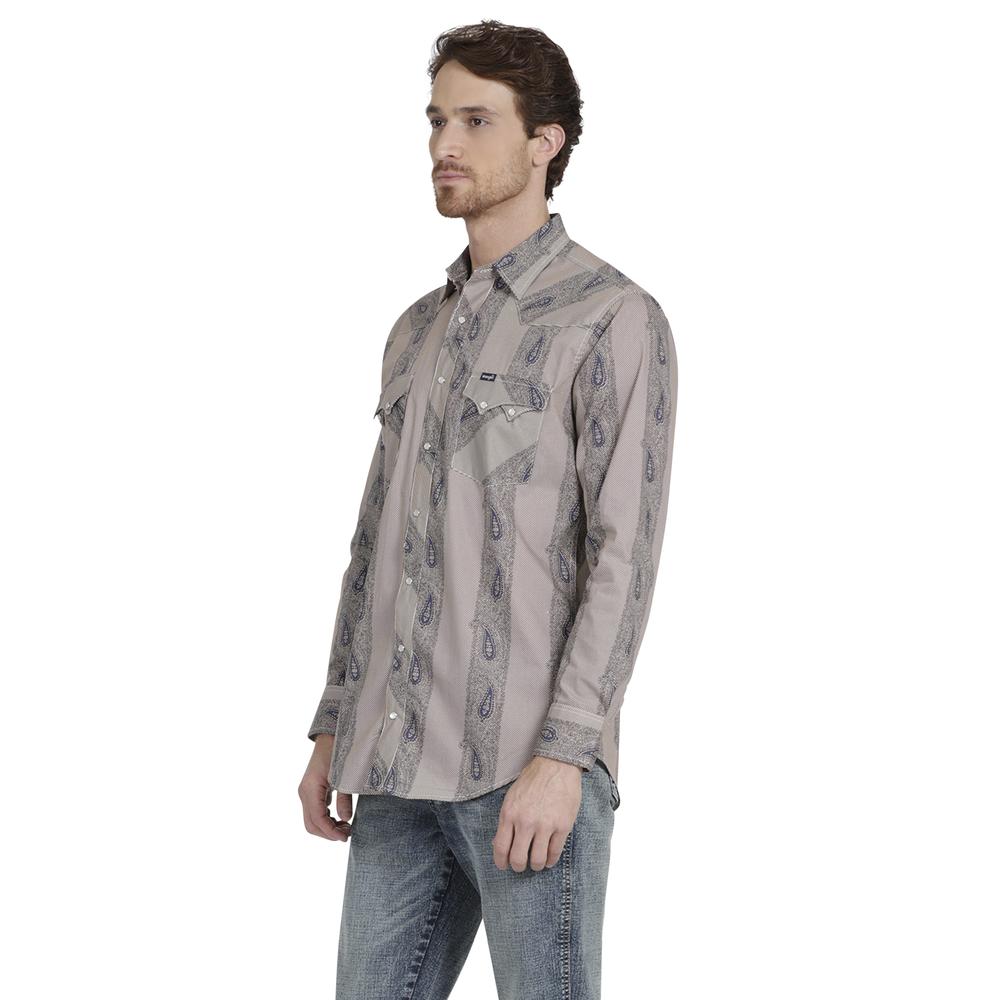 Foto 2 | Camisa Vaquera Wrangler Slim Fit color Marrón Manga Larga para Hombre