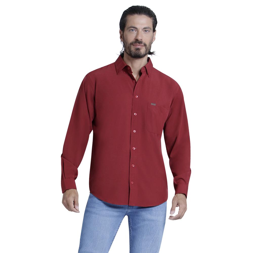 Foto 2 pulgar | Camisa Casual Lee Regular Fit Manga Larga 367 color Vino para Hombre