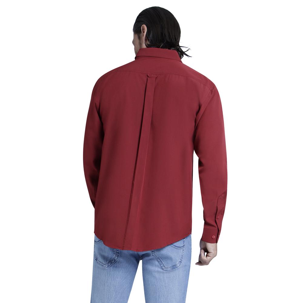 Foto 4 pulgar | Camisa Casual Lee Regular Fit Manga Larga 367 color Vino para Hombre