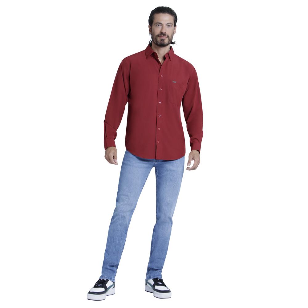 Foto 5 pulgar | Camisa Casual Lee Regular Fit Manga Larga 367 color Vino para Hombre