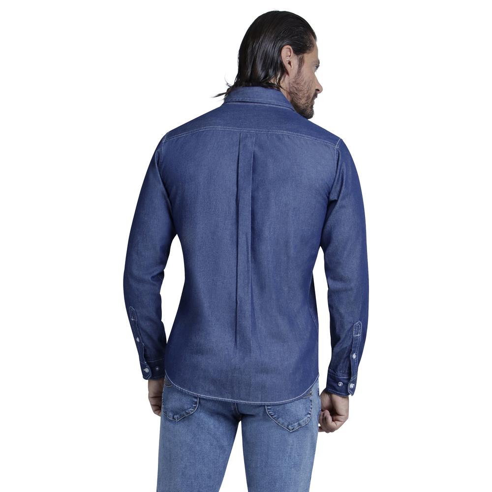 Foto 4 pulgar | Camisa Casual Lee Slim Fit Manga Larga M41 color Azul para Hombre