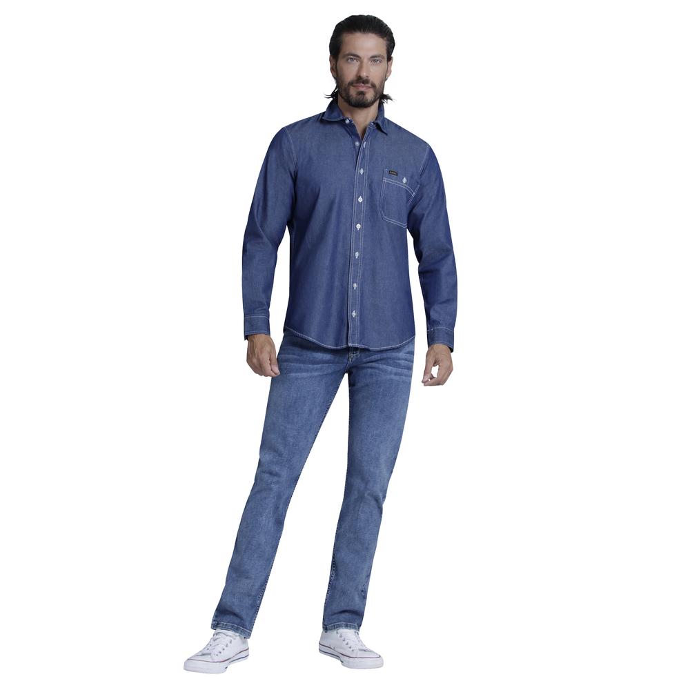 Foto 5 pulgar | Camisa Casual Lee Slim Fit Manga Larga M41 color Azul para Hombre