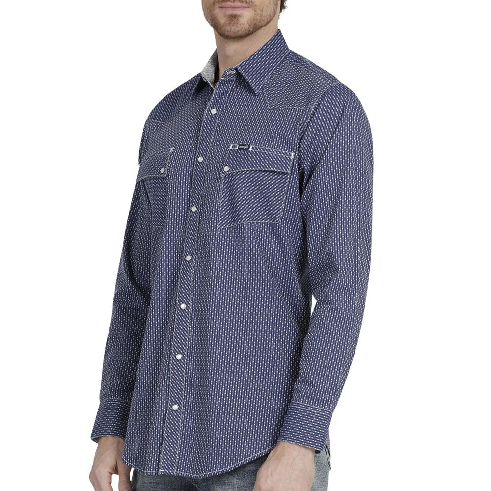 Foto 6 pulgar | Camisa Vaquera Wrangler Slim Fit  971 color Azul para Hombre