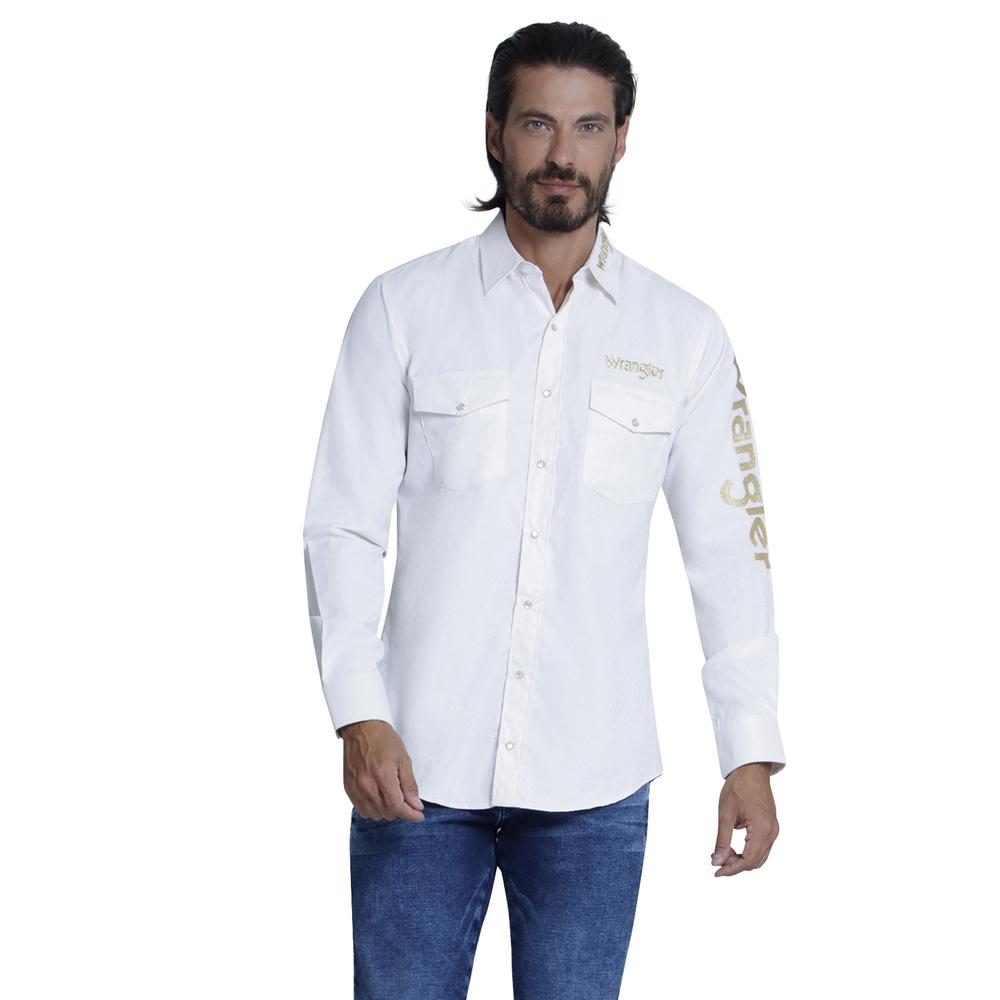 Foto 2 pulgar | Camisa Vaquera Wrangler Regular Fit Manga Larga 943 color Blanco para Hombre