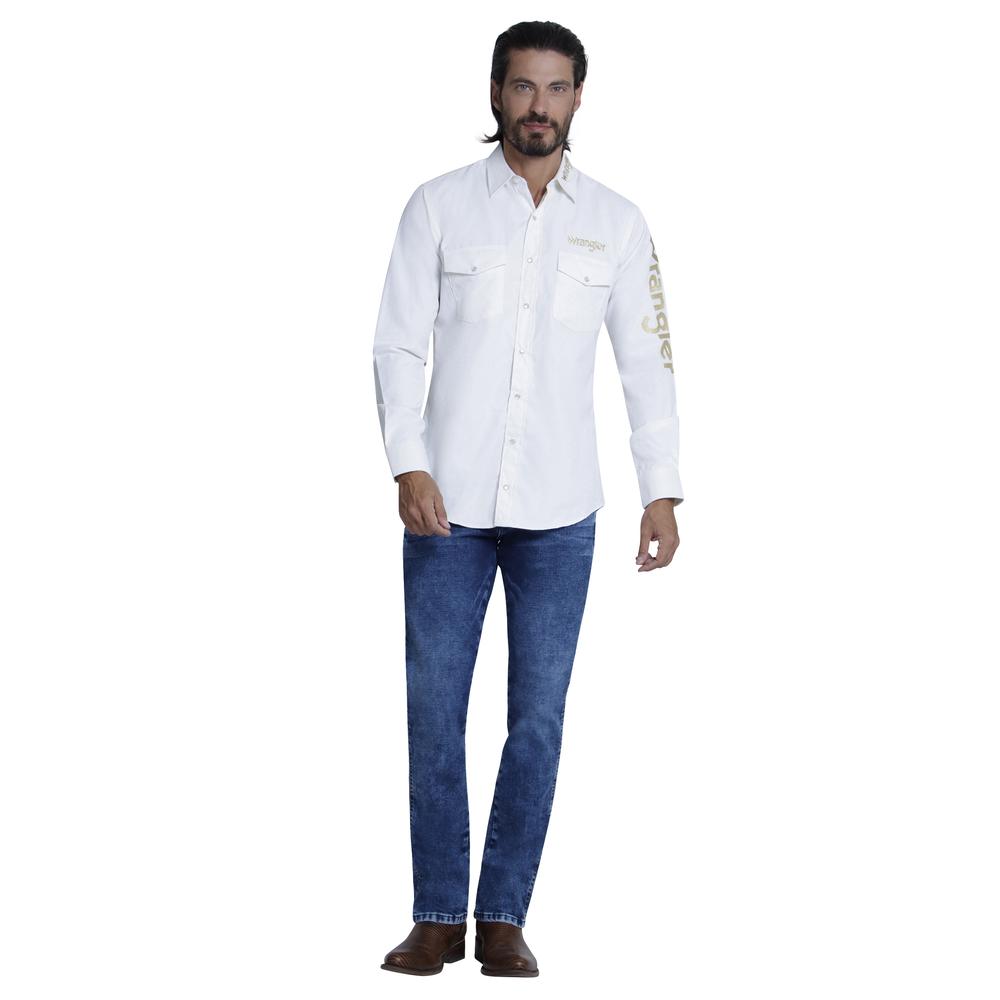 Foto 5 pulgar | Camisa Vaquera Wrangler Regular Fit Manga Larga 943 color Blanco para Hombre