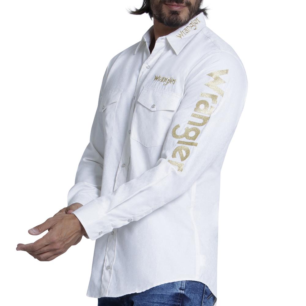 Foto 6 pulgar | Camisa Vaquera Wrangler Regular Fit Manga Larga 943 color Blanco para Hombre