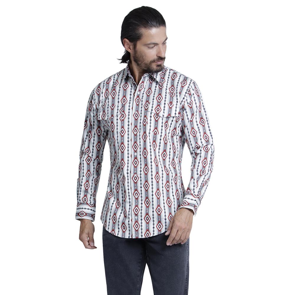 Foto 2 pulgar | Camisa Vaquera Wrangler Regular Fit Manga Larga 961 color Blanco para Hombre